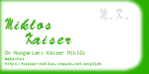 miklos kaiser business card